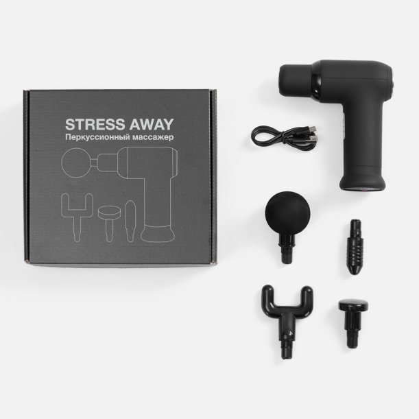 Перкусcионный массажер Stress Away, черный (Изображение 9)