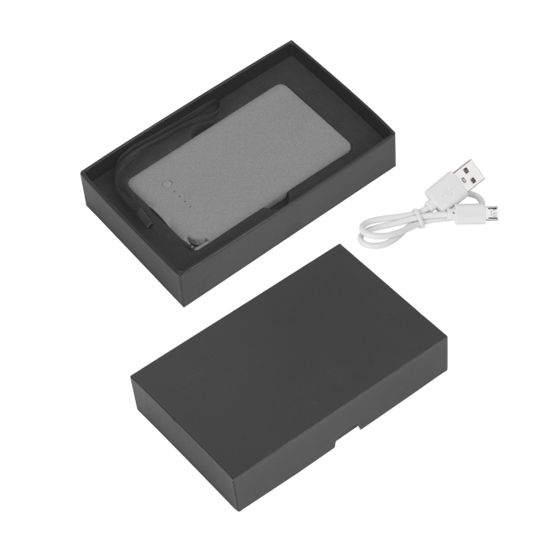 Зарядное устройство "Камень" с покрытием soft grip, 4000 mAh в подарочной коробке, черный # (Изображение 5)