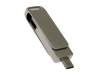 USB 2.0- флешка на 16 Гб с поворотным механизмом и дополнительным разъемом Type-C (серый) 16Gb (Изображение 2)