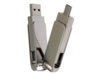 USB 2.0- флешка на 32 Гб с поворотным механизмом и дополнительным разъемом Type-C (серебристый) 32Gb (Изображение 5)