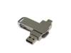 USB 2.0- флешка на 64 Гб с поворотным механизмом и дополнительным разъемом Type-C (серебристый) 64Gb (Изображение 1)
