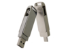 USB 3.0- флешка на 32 Гб с поворотным механизмом и дополнительным разъемом Type-C (серый) 32Gb (Изображение 4)