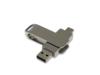 USB 3.0- флешка на 64 Гб с поворотным механизмом и дополнительным разъемом Type-C (серебристый) 64Gb (Изображение 1)