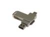 USB 3.0- флешка на 128 Гб с поворотным механизмом и дополнительным разъемом Type-C (серый) 128Gb (Изображение 1)