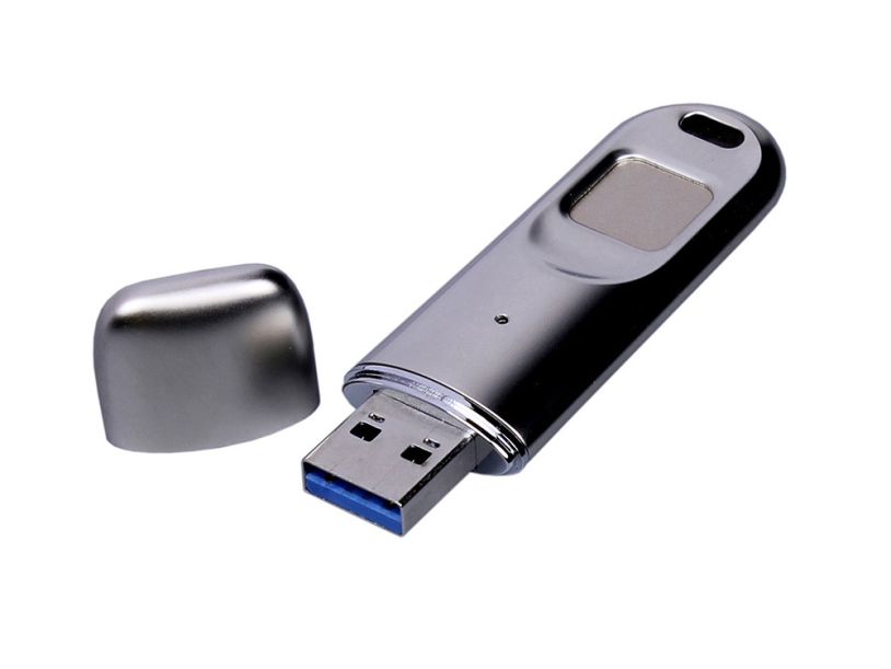 USB 3.0-флешка на 128 Гб со сканером отпечатков пальцев в подарочной упаковке (серебристый) 128Gb (Изображение 2)