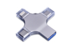 USB 3.0-флешка на 64 Гб 4-в-1 с разъемами Micro USB, Type-C и Lightning (серебристый) 64Gb (Изображение 1)