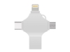 USB 3.0-флешка на 64 Гб 4-в-1 с разъемами Micro USB, Type-C и Lightning (серебристый) 64Gb (Изображение 3)