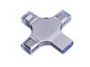 USB 3.0-флешка на 64 Гб 4-в-1 с разъемами Micro USB, Type-C и Lightning (серебристый) 64Gb (Изображение 1)