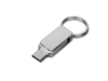 USB 2.0- флешка Mercury на 32 Гб с поворотным механизмом и дополнительным разъемом Type-C (серебристый) 32Gb (Изображение 1)