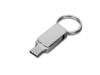 USB 2.0- флешка Mercury на 32 Гб с поворотным механизмом и дополнительным разъемом Type-C (серебристый) 32Gb (Изображение 1)