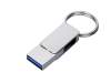 USB 2.0- флешка Mercury на 16 Гб с поворотным механизмом и дополнительным разъемом Type-C (серебристый) 16Gb (Изображение 2)