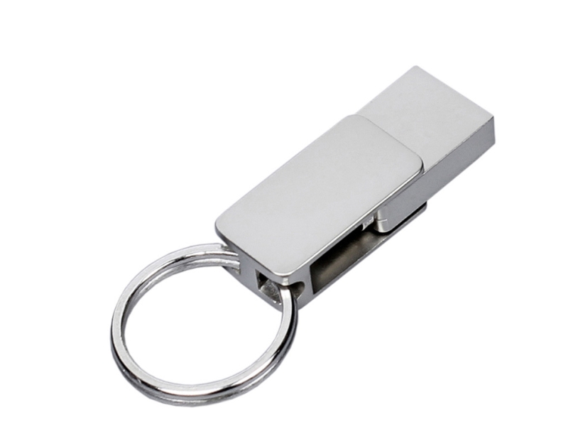 USB 2.0- флешка Mercury на 16 Гб с поворотным механизмом и дополнительным разъемом Type-C (серебристый) 16Gb (Изображение 3)
