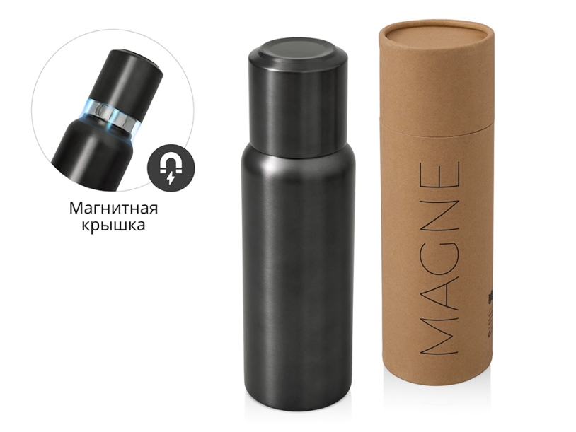 Вакуумный термос c магнитной крышкой Magne, 500 мл (темно-серый)  (Изображение 1)