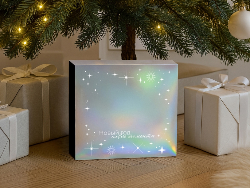 Подарочная коробка с голографическим шубером Aurora, L (черный/разноцветный) L (Изображение 6)