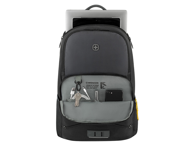 Рюкзак WENGER Trayl 15.6, чёрный, переработанный ПЭТ, 34 x 20 x 45 см, 22 л. (Изображение 6)