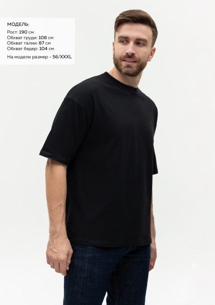 Футболка унисекс оверсайз STAN хлопок 140, 39 (Чёрный) 56/XXXL (Изображение 2)