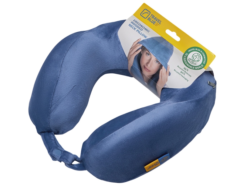 Подушка для путешествий с капюшоном Travel Blue Hooded Tranquility Pillow (216), цвет синий (Изображение 4)