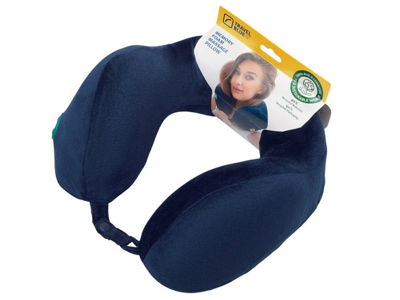 Подушка для путешествий массажная Travel Blue Massage Tranquility Pillow (217), цвет темно-синий (Изображение 5)
