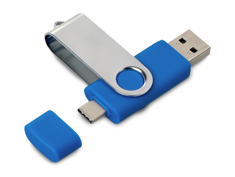 USB3.0/USB Type-C флешка на 16 Гб Квебек C (синий) 16Gb (Изображение 1)