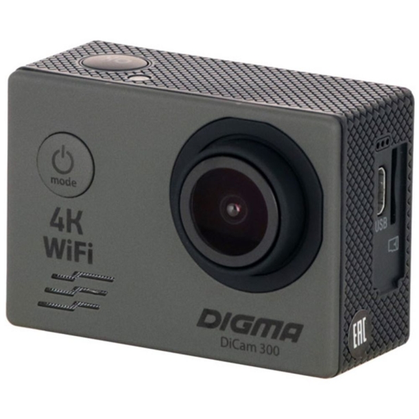 Экшн-камера Digma DiCam 300, серая (Изображение 2)