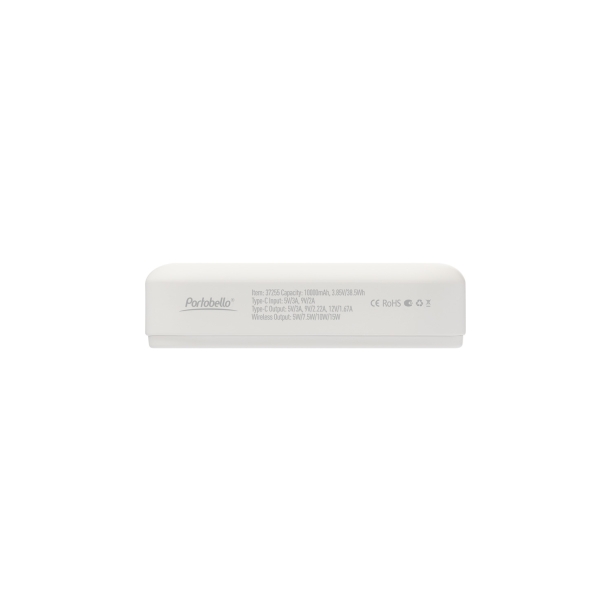 Внешний аккумулятор Union PD 10000mAh с функцией беспроводной зарядки 15W, белый (Изображение 8)