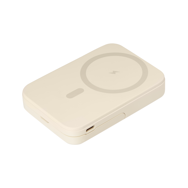 Внешний аккумулятор Union PD 10000mAh с функцией беспроводной зарядки 15W, бежевый (Изображение 1)