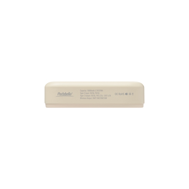 Внешний аккумулятор Union PD 10000mAh с функцией беспроводной зарядки 15W, бежевый (Изображение 8)