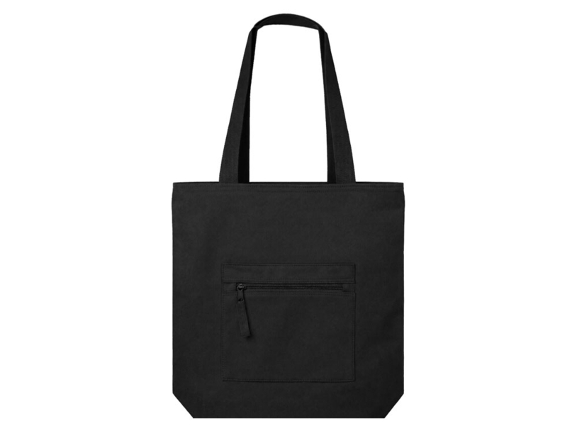 Сумка на молнии Zipper  Neo из хлопка 280 г c карманом на молнии спереди, черный (Изображение 2)