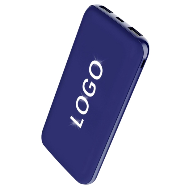 Внешний аккумулятор Kugo, 10000 mAh с подсветкой гравировки, синий (Изображение 1)