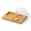 Набор MORKEL:чашка, ложка, подставка, 180мл,16,4х8х12,3 см, боросиликатное стекло, бамбук (Изображение 1)