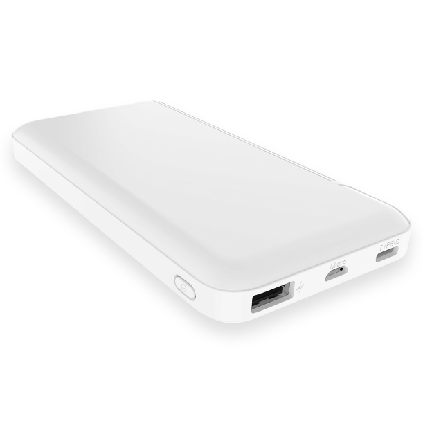 Внешний аккумулятор Optima, 10000 Mah, белый (Изображение 2)