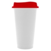 Стакан с крышкой Color Cap White, белый с красным (Изображение 1)