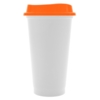 Стакан с крышкой Color Cap White, белый с оранжевым (Изображение 1)
