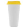 Стакан с крышкой Color Cap White, белый с желтым (Изображение 1)