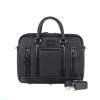 Портфель KLONDIKE "URBAN", натуральная кожа/канвас, черный цвет, 39 х 30 х 10 см (Изображение 1)
