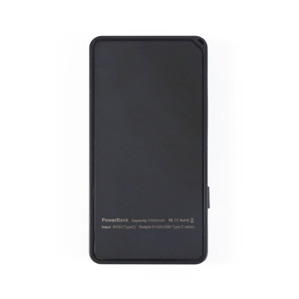 Аккумулятор с подсветкой "Scyler", 10000 Mah (черный) (Изображение 2)