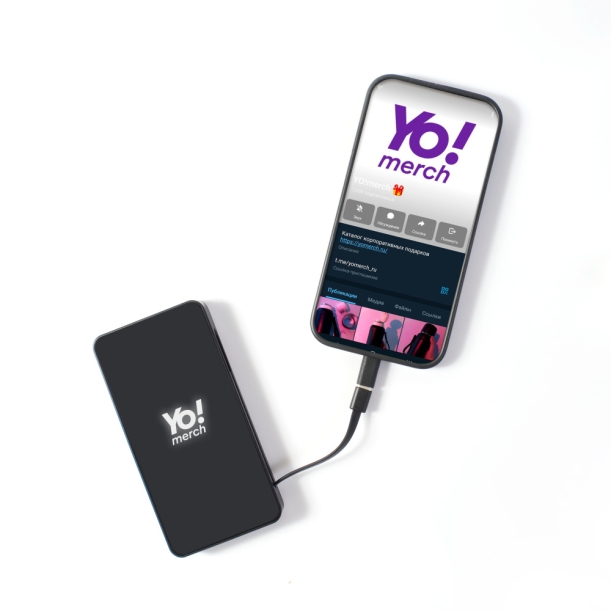 Аккумулятор с подсветкой "Scyler", 10000 Mah (черный) (Изображение 6)