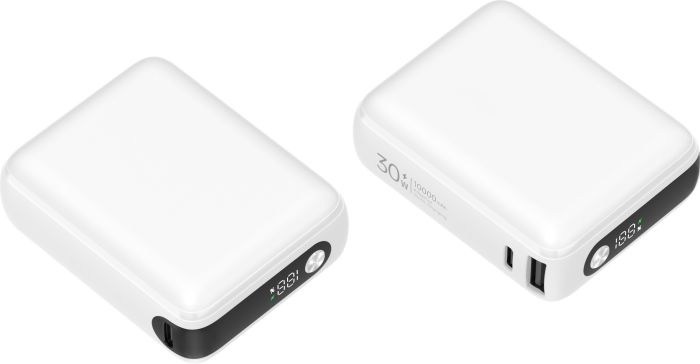 Аккумулятор "Walter", 10000 Mah c поверхностью Soft Touch  (Белый) (Изображение 1)