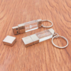 Флеш накопитель USB 2.0 Crystal v2 32GB, металл/стекло, прозрачный/серебристый, подсветка синим (Изображение 2)