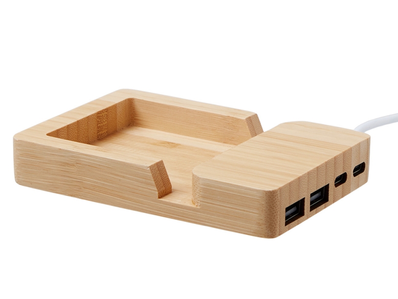 USB хаб Memo, 2*USB, 2*Type C, бамбук (Изображение 9)