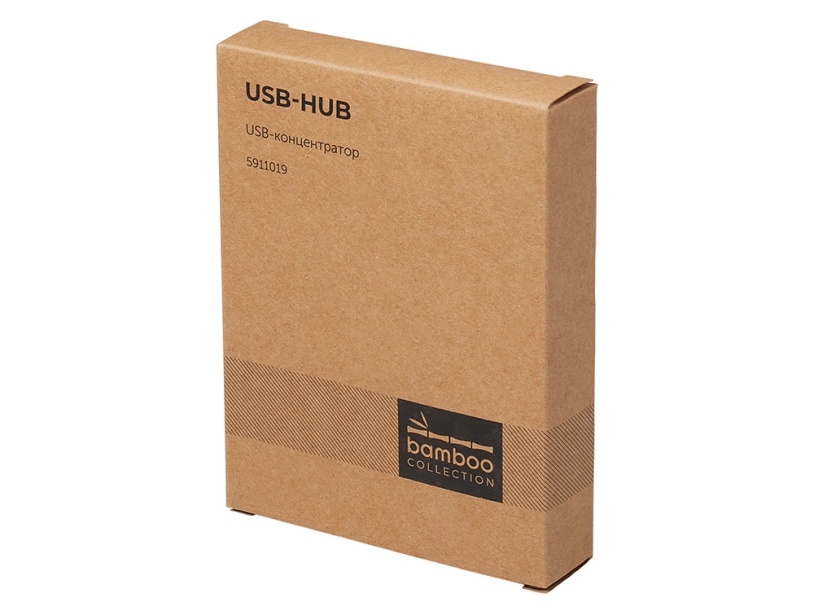 USB хаб Memo, 2*USB, 2*Type C, бамбук (Изображение 12)