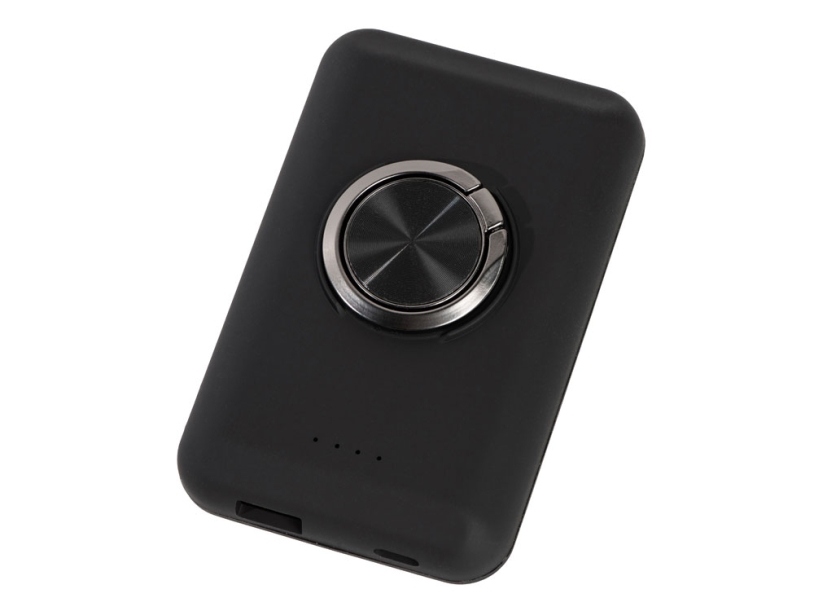 Магнитный беспроводной внешний аккумулятор MagnetIQ, 5000 mah, 10 W, черный (Р) (Изображение 2)