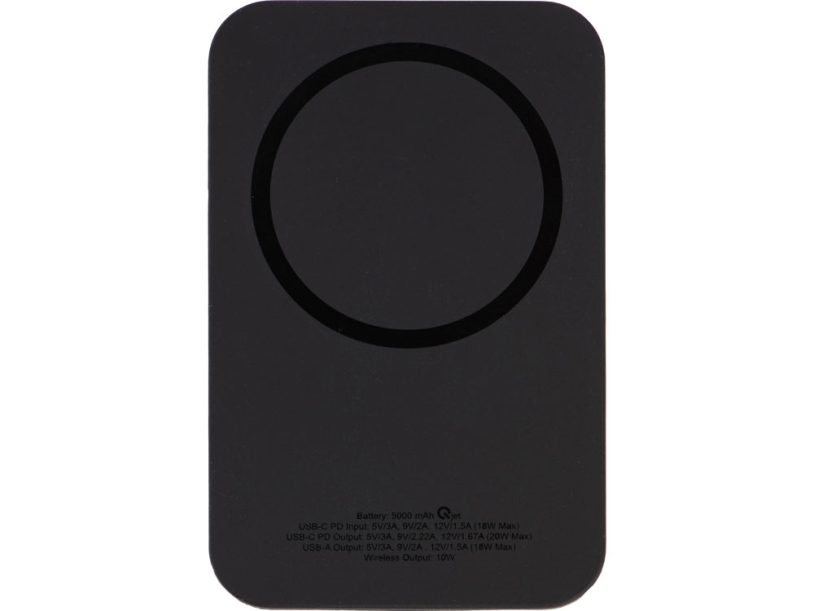 Магнитный беспроводной внешний аккумулятор MagnetIQ, 5000 mah, 10 W, черный (Р) (Изображение 3)