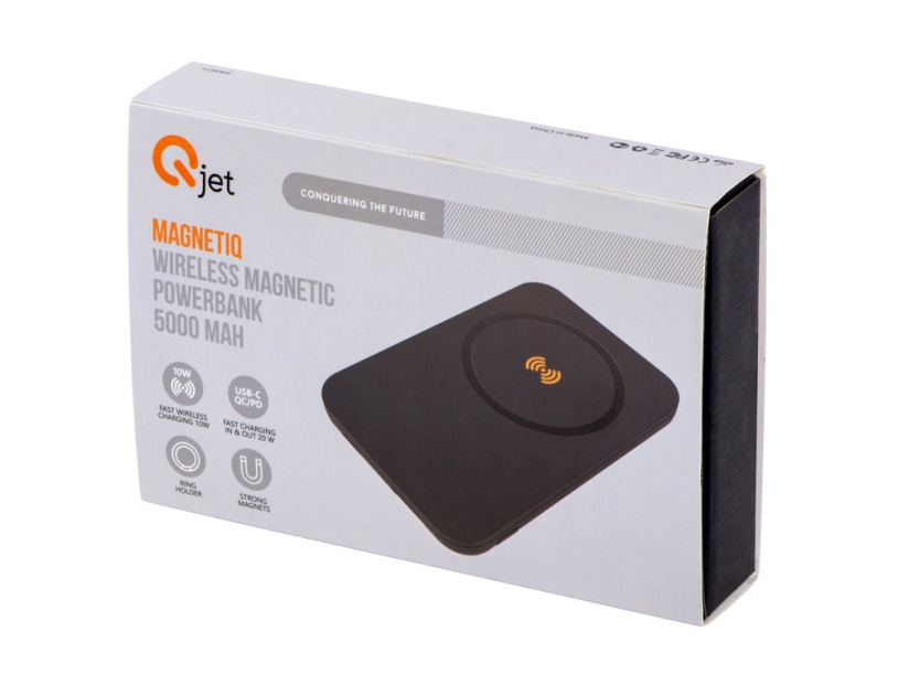 Магнитный беспроводной внешний аккумулятор MagnetIQ, 5000 mah, 10 W, черный (Р) (Изображение 18)