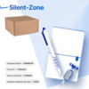 Набор подарочный SILENT-ZONE: бизнес-блокнот, ручка, наушники, коробка, стружка, бело-синий (Изображение 1)