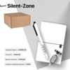 Набор подарочный SILENT-ZONE: бизнес-блокнот, ручка, наушники, коробка, стружка, бело-черный (Изображение 1)