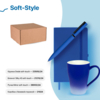 Набор подарочный SOFT-STYLE: бизнес-блокнот, ручка, кружка, коробка, стружка, синий (Изображение 1)