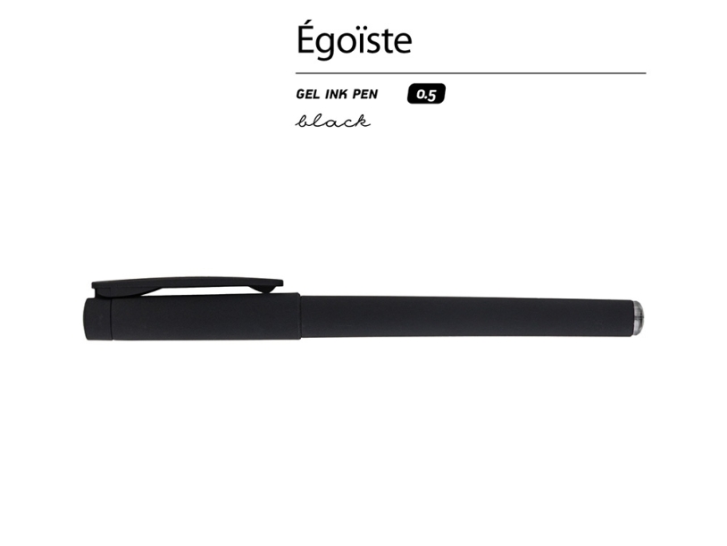 Ручка пластиковая гелевая Egoiste Black (черный) черные чернила (Изображение 2)