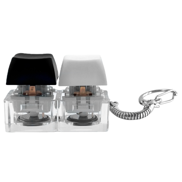 Брелок KeyDuo с LED подсветкой, чёрно-белый (Изображение 1)