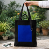 Шоппер Superbag Big Pocket, с карманом на молнии (черный с синим) (Изображение 8)